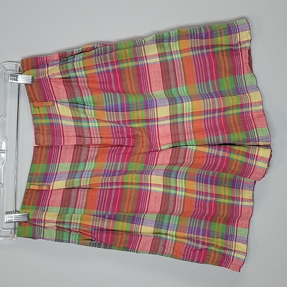 Ralph Lauren POLO vtg rainbow plaid bermuda shorts womens 8
